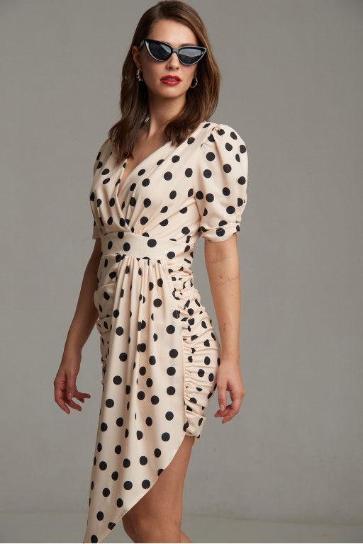 VESTIDO ROSA LUNARES