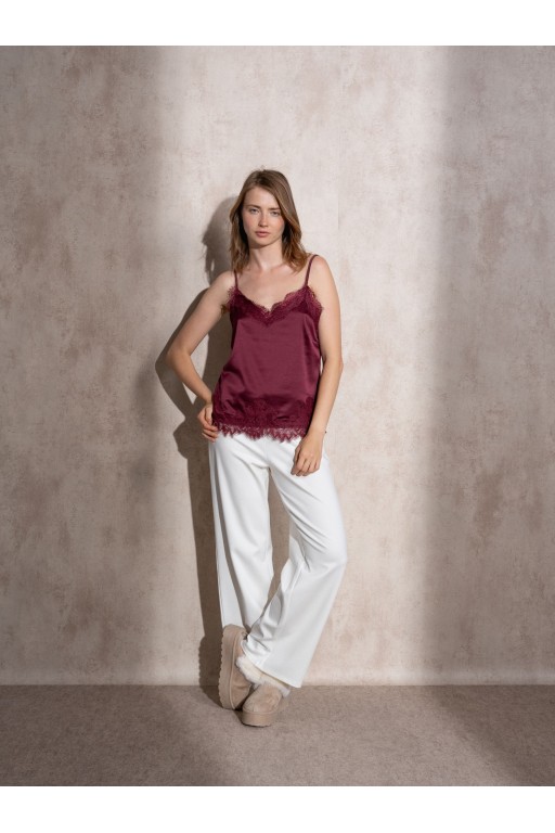 LENCERO SATEN COLOR BURDEOS