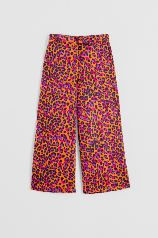 PANTALON CULOTTE ANIMAL PRINT NARANJA