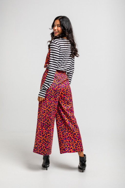 PANTALON CULOTTE ANIMAL PRINT NARANJA