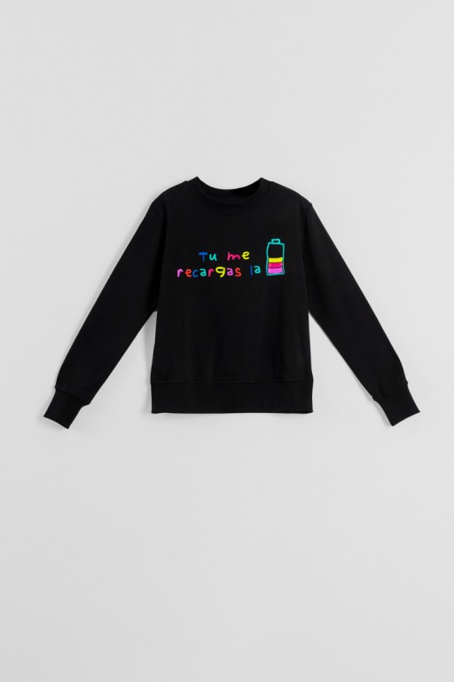SUDADERA  TU ME RECARGAS LA BATERIA