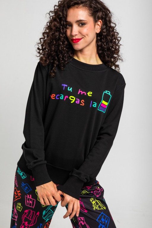 SUDADERA  TU ME RECARGAS LA BATERIA