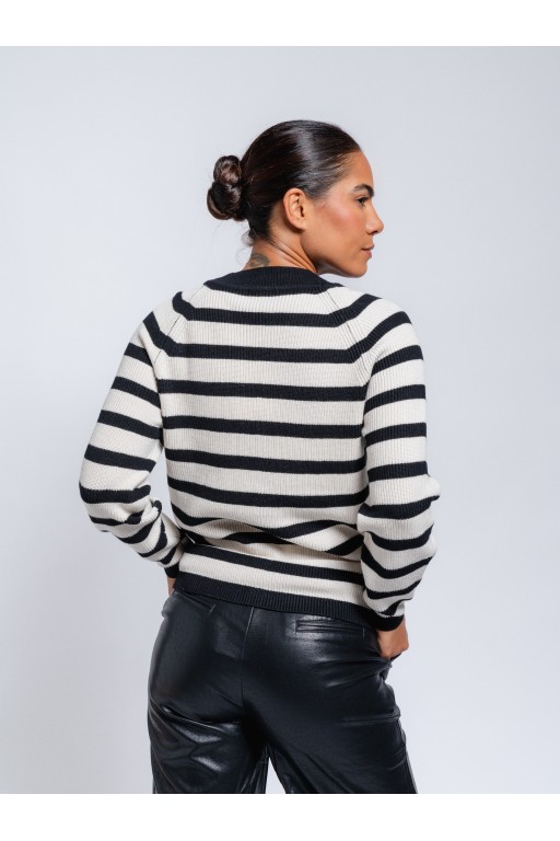 CARDIGAN RAYAS BLANCO Y NEGRO