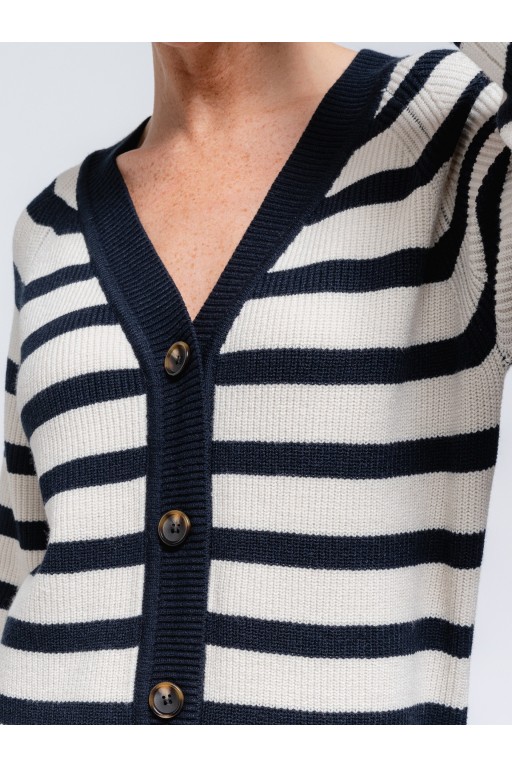 CARDIGAN RAYAS AZUL MARINO Y BLANCO